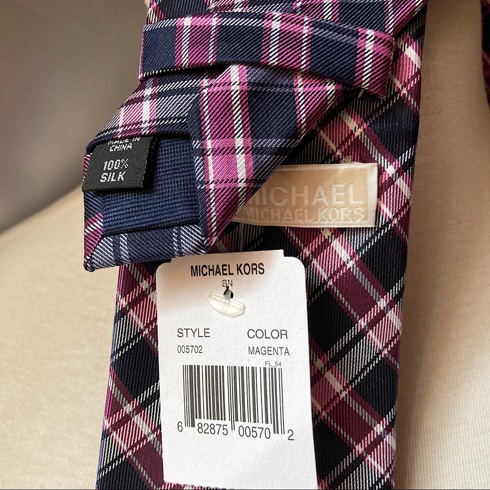 Michale Kors silk fresh plaid tie, NWT